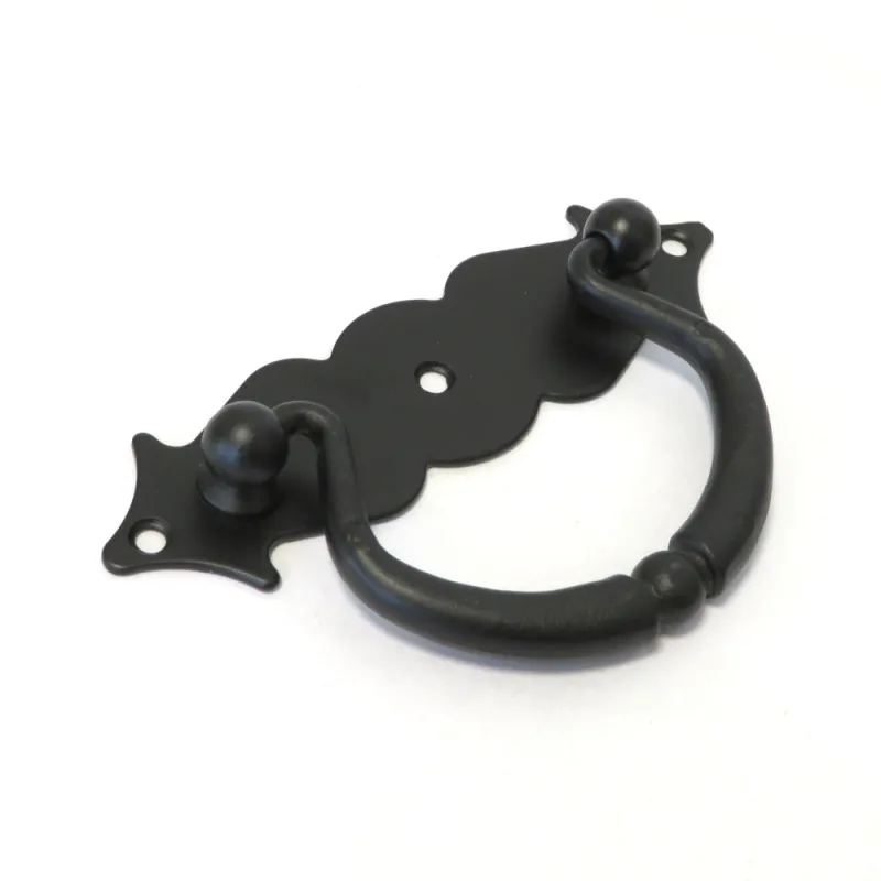 Uchwyt meblowy kołatka czarny rustykalny 100x31mm mod.1003