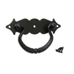 Uchwyt meblowy kołatka czarny rustykalny 100x31mm mod.1003