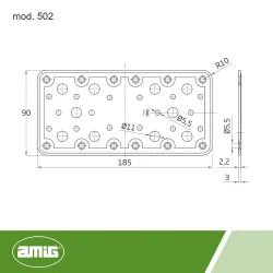 Łącznik płas.mod.502-185x90 cynk