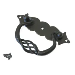 Uchwyt meblowy czarny kołatka ozdobna 100x31mm mod. 1006