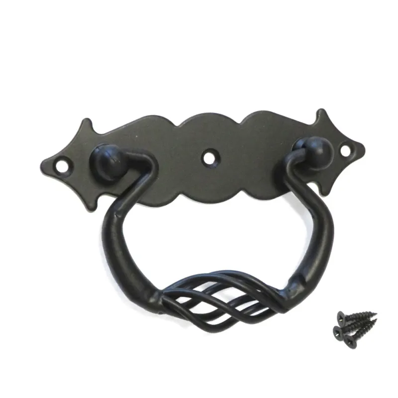 Uchwyt meblowy czarny kołatka ozdobna 100x31mm mod. 1006