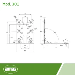 Łącznik kątowy mod.301-90x65 żół.ocy