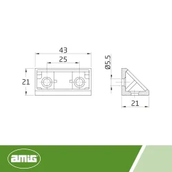 Łącznik meblowy mod. 3 jasny brąz komandorek