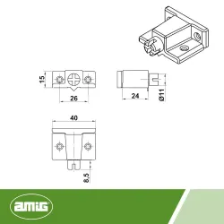 Łącznik meblowy 40x23mm mosiądzowany mod. 2