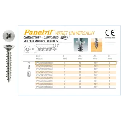 Wkręty chrocynk 3x10 łeb stożkowy PZ Panelvit 100szt.