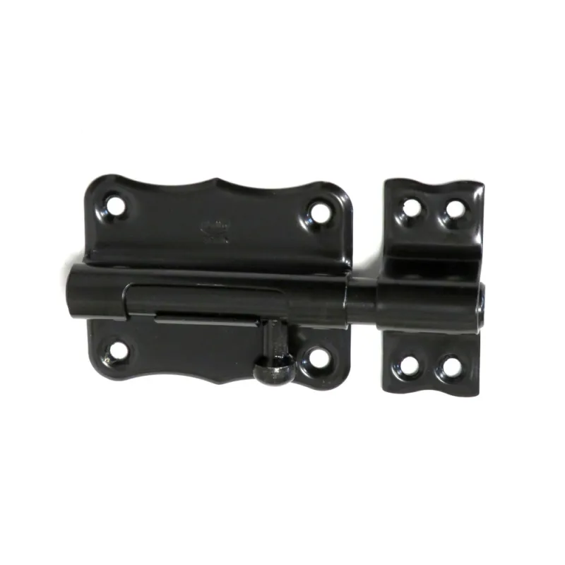 Zasuwka stalowa 70x56mm czarna mod. 384