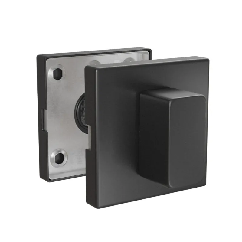 Szyld WC 54x54mm inox czarna rozeta łazienkowa mod.10RX