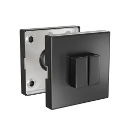 Szyld WC 54x54mm inox czarna rozeta łazienkowa mod.10RX