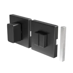 Szyld WC 54x54mm inox czarna rozeta łazienkowa mod.10RX