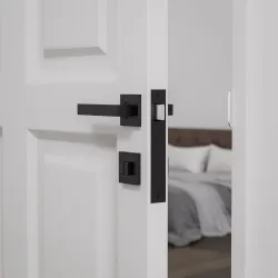 Szyld WC 54x54mm inox czarna rozeta łazienkowa mod.10RX