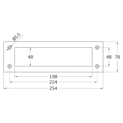 Wrzutnia na listy 254x78mm czarna mod. 1 DIS