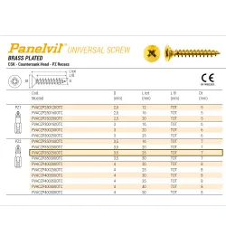 Wkręty mosiądzowane 3,5x25 PZ Panelvit 100szt.