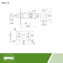 Zamek oszczędnościowy 45mm złoto antyczne mod. 8A