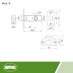 Zamek oszczędnościowy 45mm złoto antyczne mod. 8B