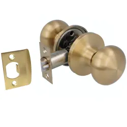 Gałka z zamkiem hotelowa mosiądz satyna mod. 623