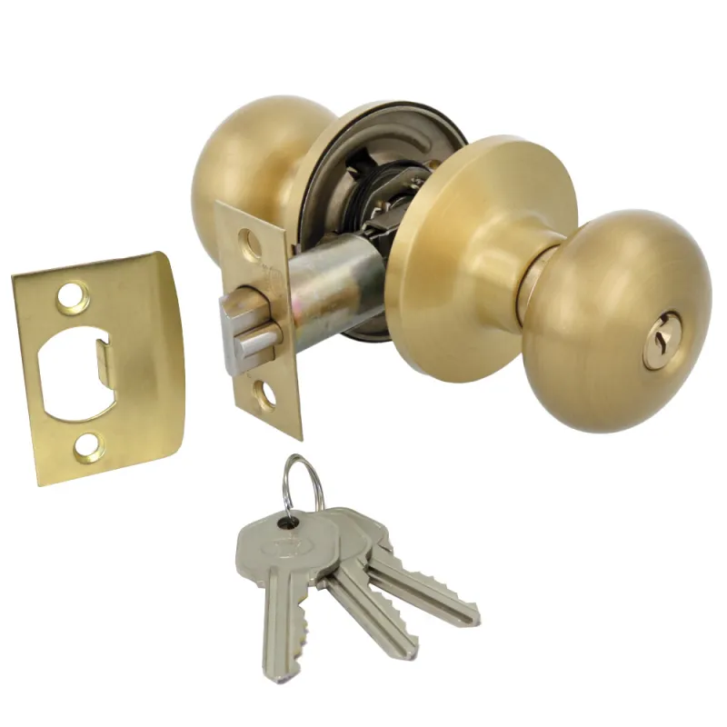 Gałka z zamkiem hotelowa mosiądz satyna mod. 623