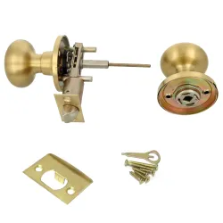 Gałka z zamkiem łazienkowa mosiądz satyna mod. 622