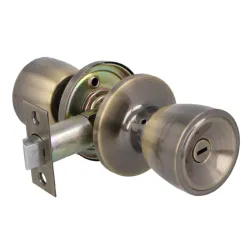 Gałka z zamkiem łazienkowa złoto antyczne mod. 602 DIS