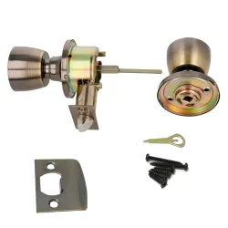 Gałka z zamkiem łazienkowa złoto antyczne mod. 602 DIS