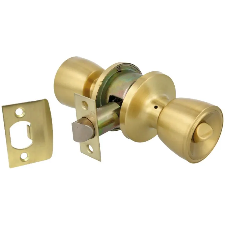 Gałka z zamkiem do łazienki mosiądz satyna mod. 602