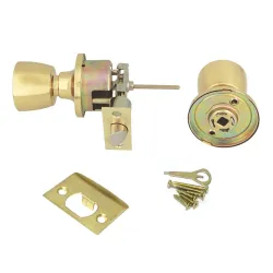 Gałka z zamkiem do łazienki mosiężna lakierowana mod. 602