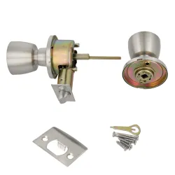 Gałka z zamkiem do łazienki chrom mat mod.602