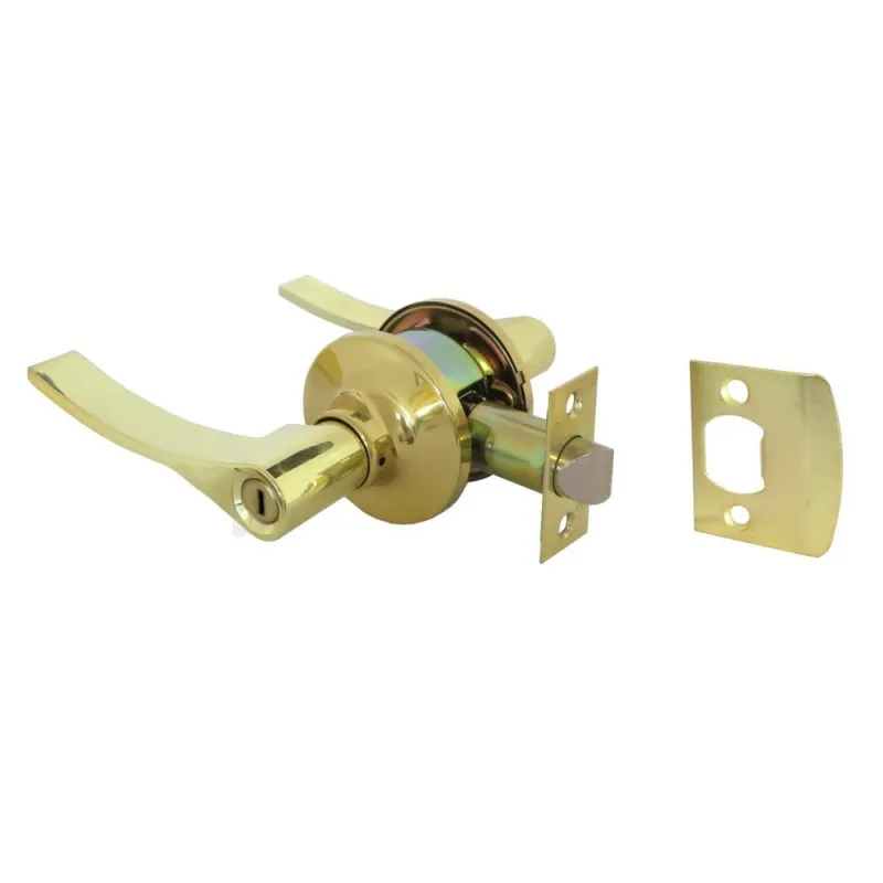 Klamka z zamkiem + pokrętło Lewa mosiądzowana łazienkowa mod. 712