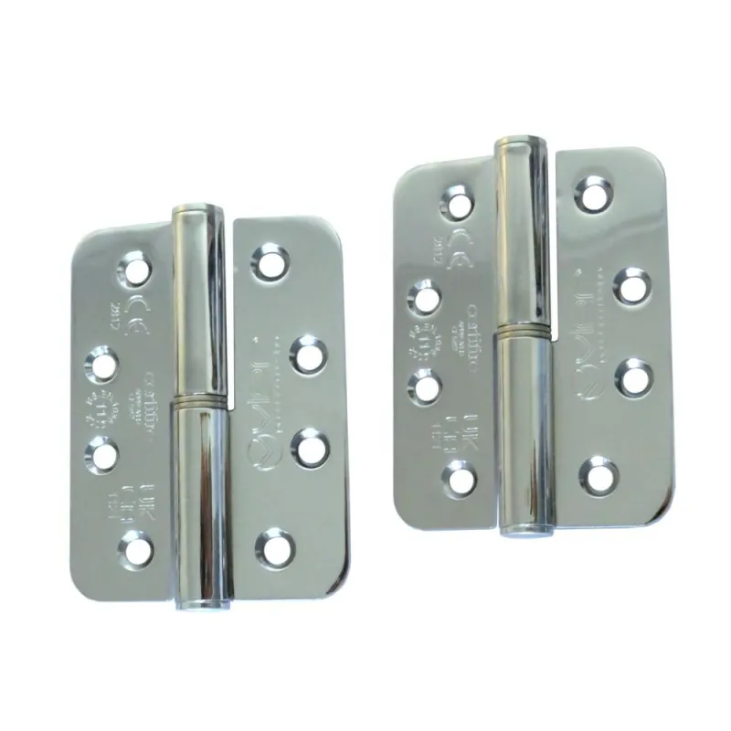 Zawias do drzwi 102x76mm stal chrom łożyskowany PRAWY (pl) 2 szt.