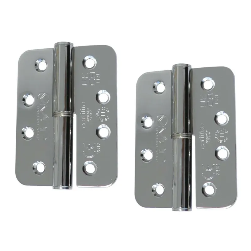 Zawias do drzwi 102x76mm chrom łożyskowany PRAWY (pl) 2 szt.