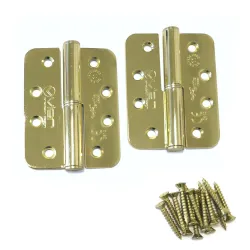 Zawias drzwiowy 102x76x3mm złoty electro brass prawy 2szt.