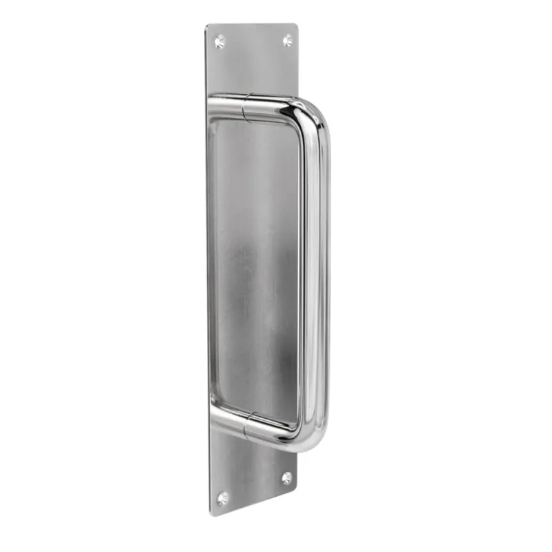 Pochwyt drzwiowy na prostokątnym szyldzie inox 200x19mm mod. 8