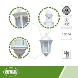 Lampa ogrodowa ścienna biała kinkiet 440x250x120mm mod.5