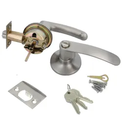 Klamka z zamkiem klucz + pokrętło chrom mat mod. 730 wejściowa