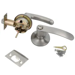 Klamka z zamkiem i pokrętłem chrom mat mod. 732 łazienkowa