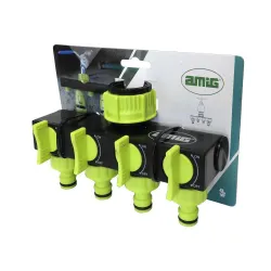 Rozdzielacz do kranu czwórnik, złącze z 4 zaworami mod. R06 ABS