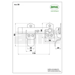 Zamknięcie okiennicy 119mm czarne AMIG mod. 50