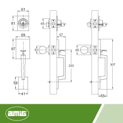 Klamka w stylu amerykańskim chrom mat mod. 1910