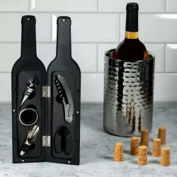 Zestaw akcesoriów do wina 5 elementów w imitacji butelki