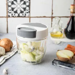 Rozdrabniacz kuchenny sznurkowy 12,5cm 900 ml biało szary