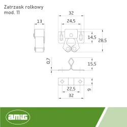 Zatrzask rolkowy cynkowany nylonowe rolki mod.11 DIS 2szt.