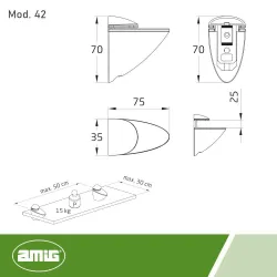 Podpórka do półki 1-25mm regulowana czarna mod. 42 pelikan