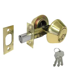 Zamek dodatkowy bolcowy + szyldy klucz-klucz mosiądzowany mod. 1550