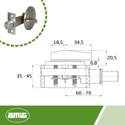 Zamek dodatkowy bolcowy z blokadą jednostronną chrom mat mod. 1750