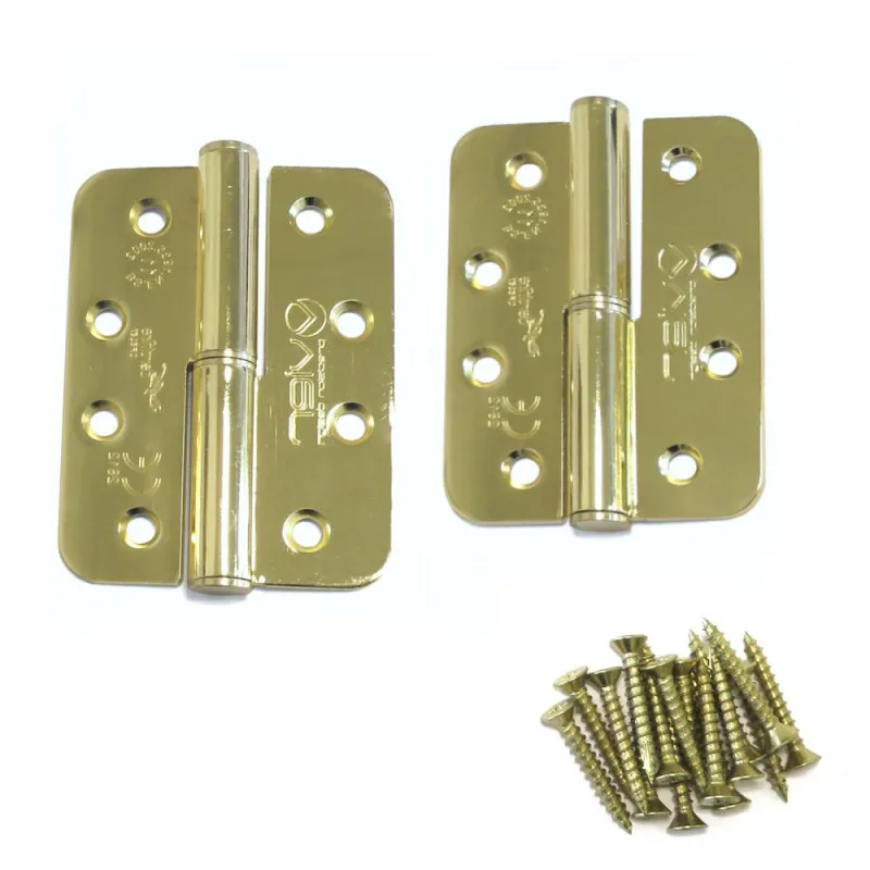 Zawias drzwiowy 102x76x3mm złoty electro brass lewy 2szt.