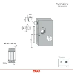 Uchwyty wpuszczane na klucz okrągłe stal czarna + naparstek mod. SCIVOLA-G