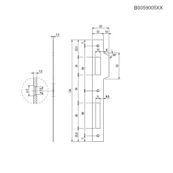 Zaczep 22x194mm z najazdem 10mm mosiądzoawny mod. PATENT
