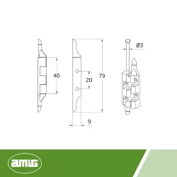 Zawias meblowy 79x40 niklowany mod. 557