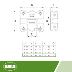 Zasuwka stalowa 60mm niklowana mod. 284 NIZA