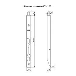 Zasuwa czołowa 401-150 biała RAL 9010 AGB KANTRYGIEL