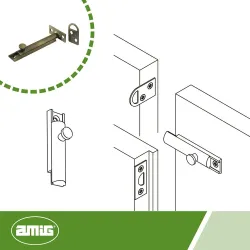 Zasuwka meblowa mosiężna 80mm złoto antyczne mod. 600